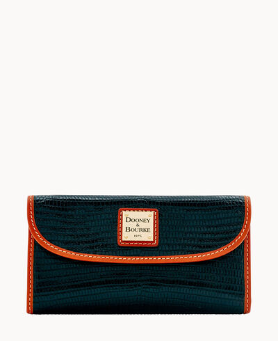 Embossed Lizard Continental Clutch