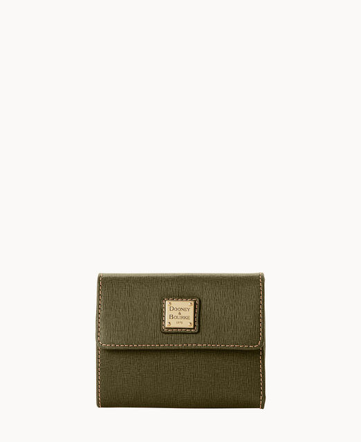 Saffiano Small Flap Credit Card Wallet