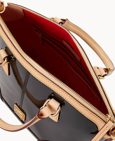 Patent Domed Satchel