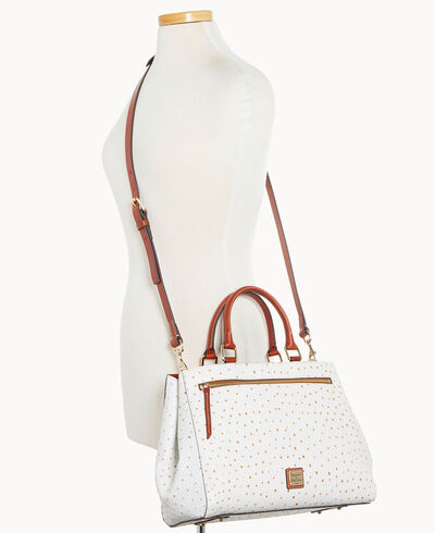 Ostrich Zip Satchel