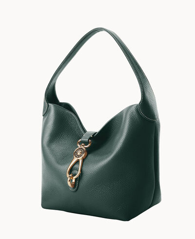 Lucca Leather Logo Lock Hobo