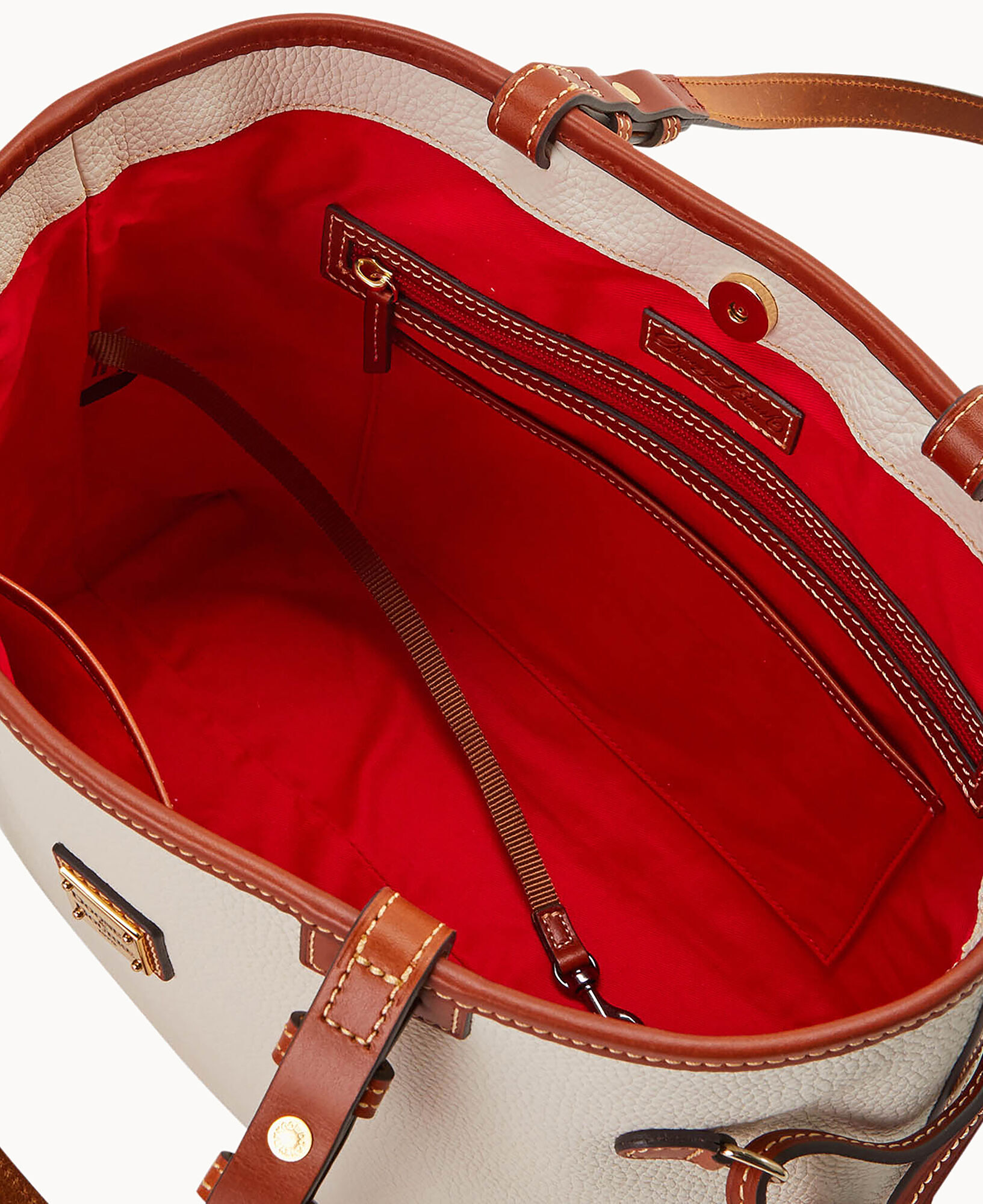 Dooney Bourke Pebble Grain Double Strap Tassel Bag