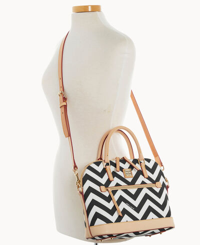 Chevron Domed Zip Satchel