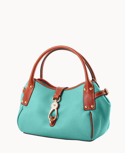 Pebble Grain Small Logo Lock Satchel