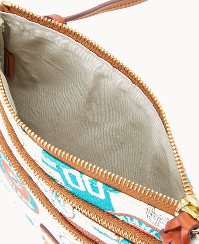 NFL Dolphins N S Triple Zip Crossbody