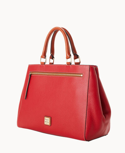 Pebble Grain Zip Satchel