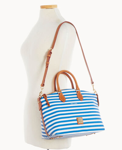 Sullivan Coated Cotton Satchel & Medium Wristlet