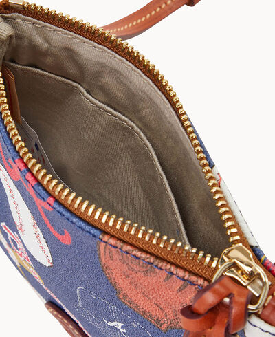 MLB Braves Small North South Top Zip Crossbody
