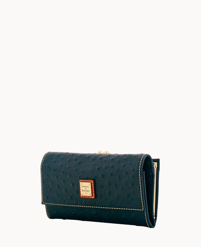 Ostrich Framed Clutch Wallet