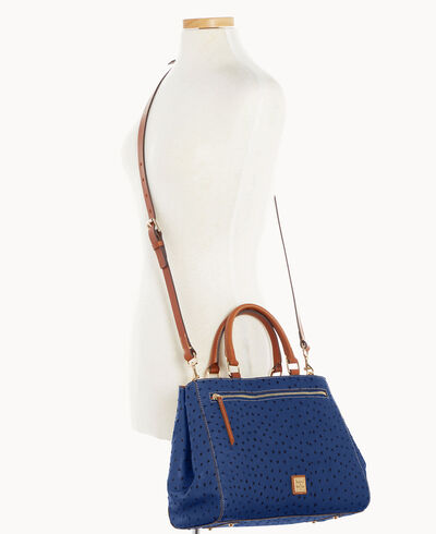 Ostrich Zip Satchel
