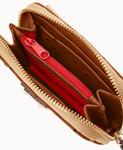 Ostrich Large Zip Around Credit Card Case