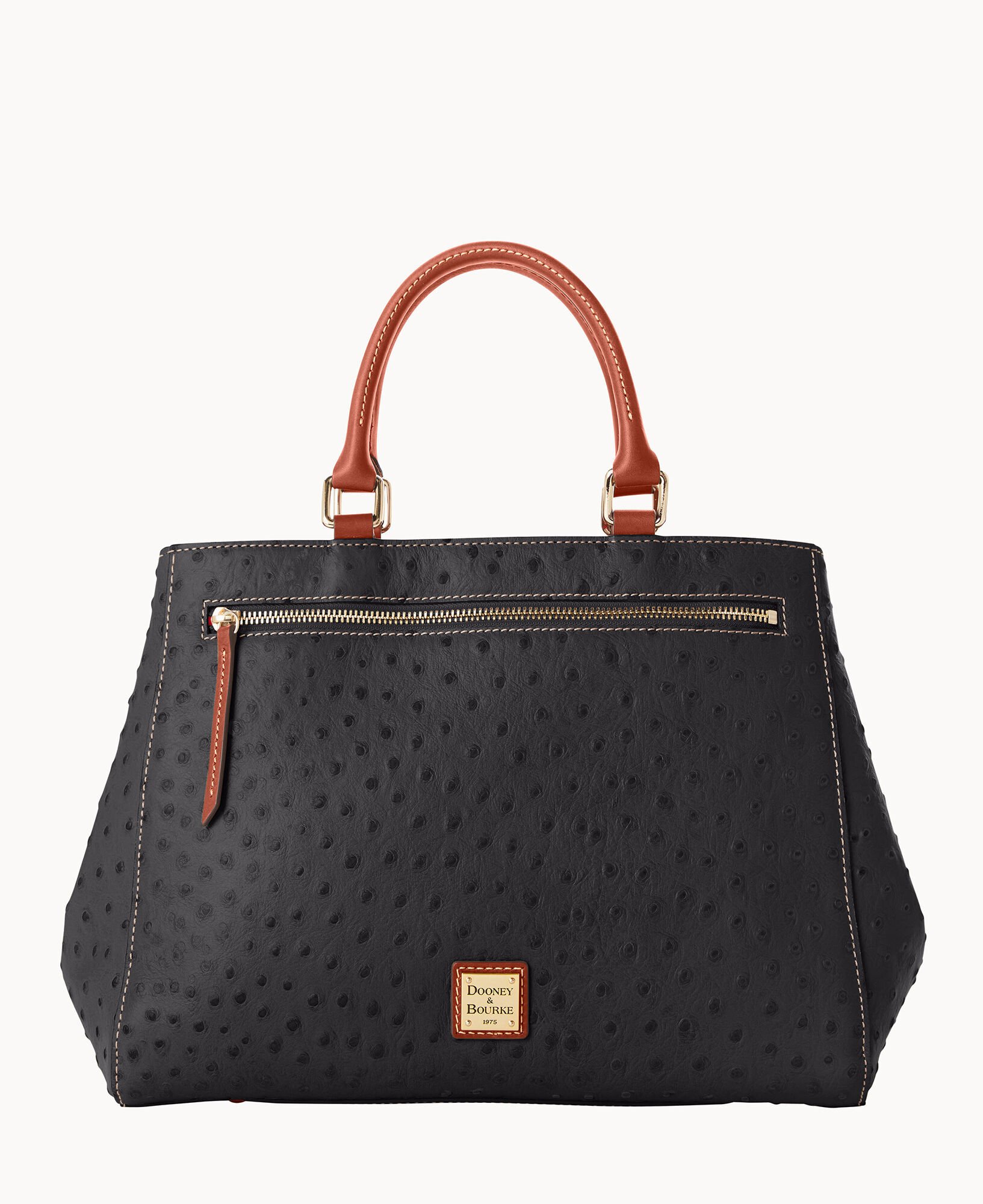 Dooney Bourke Ostrich Zip Satchel