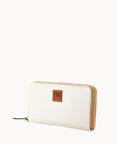 Pebble Grain Large Zip Around Wristlet