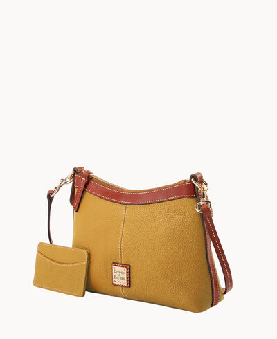 Pebble Grain Crossbody Pouch with Business Card Case