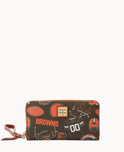 NFL Browns Large Zip Around Wristlet