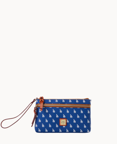 MLB Dodgers Double Zip Wristlet