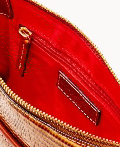 Embossed Lizard Ginger Crossbody