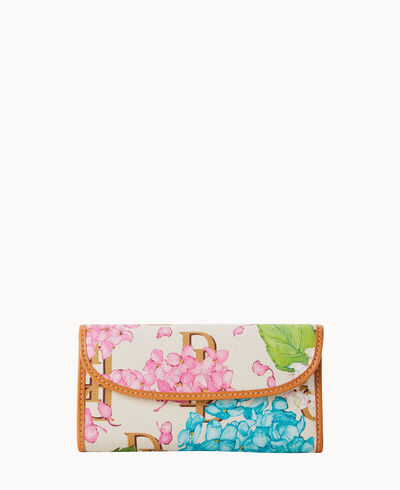 Hydrangea Monogram Continental Clutch