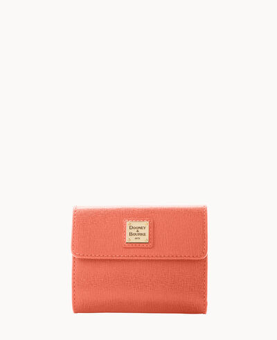 Saffiano Small Flap Credit Card Wallet