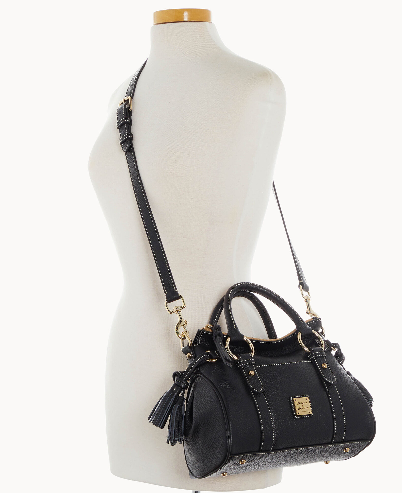 Pebbled leather satchel sales