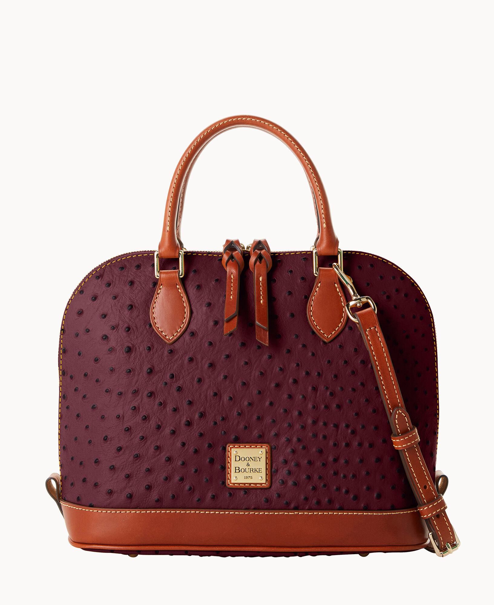 Ostrich Zip Zip Satchel