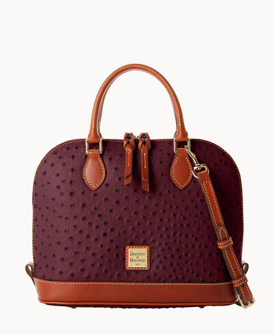 Ostrich Zip Zip Satchel