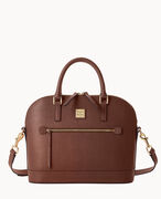 Saffiano Domed Zip Satchel