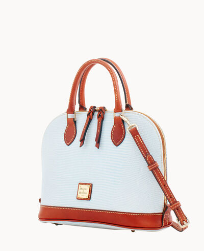 Embossed Lizard Zip Zip Satchel