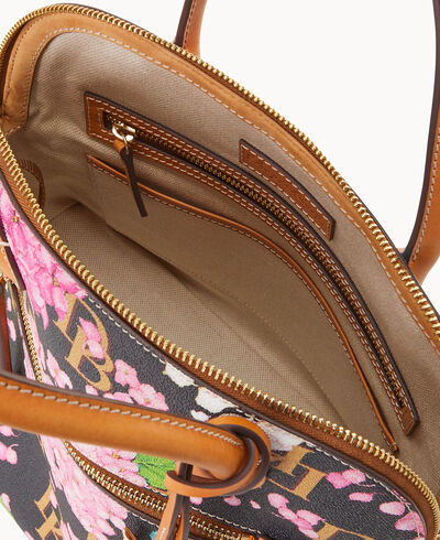 Hydrangea Monogram Large Domed Satchel