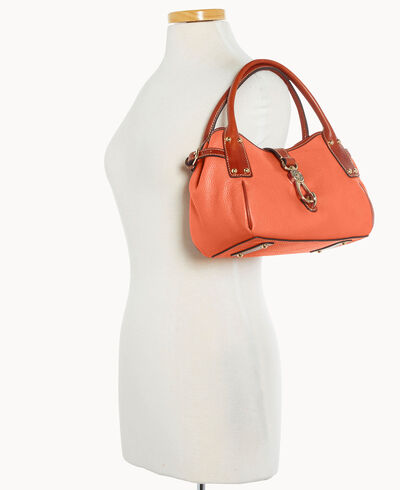 Pebble Grain Small Logo Lock Satchel