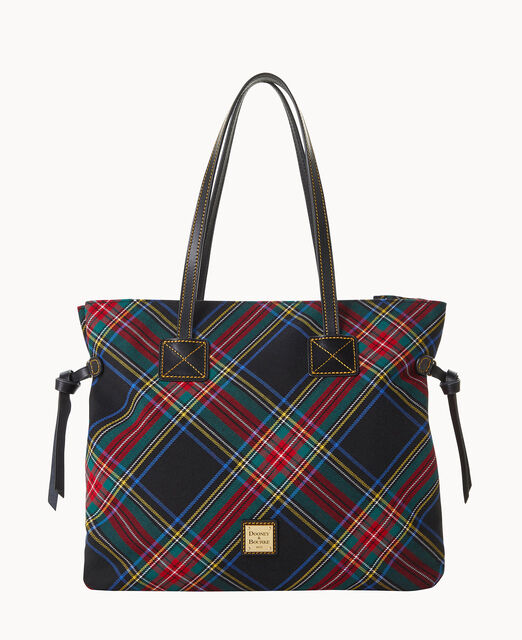 Dooney & Bourke Tartan Small Barrel Bag in Red