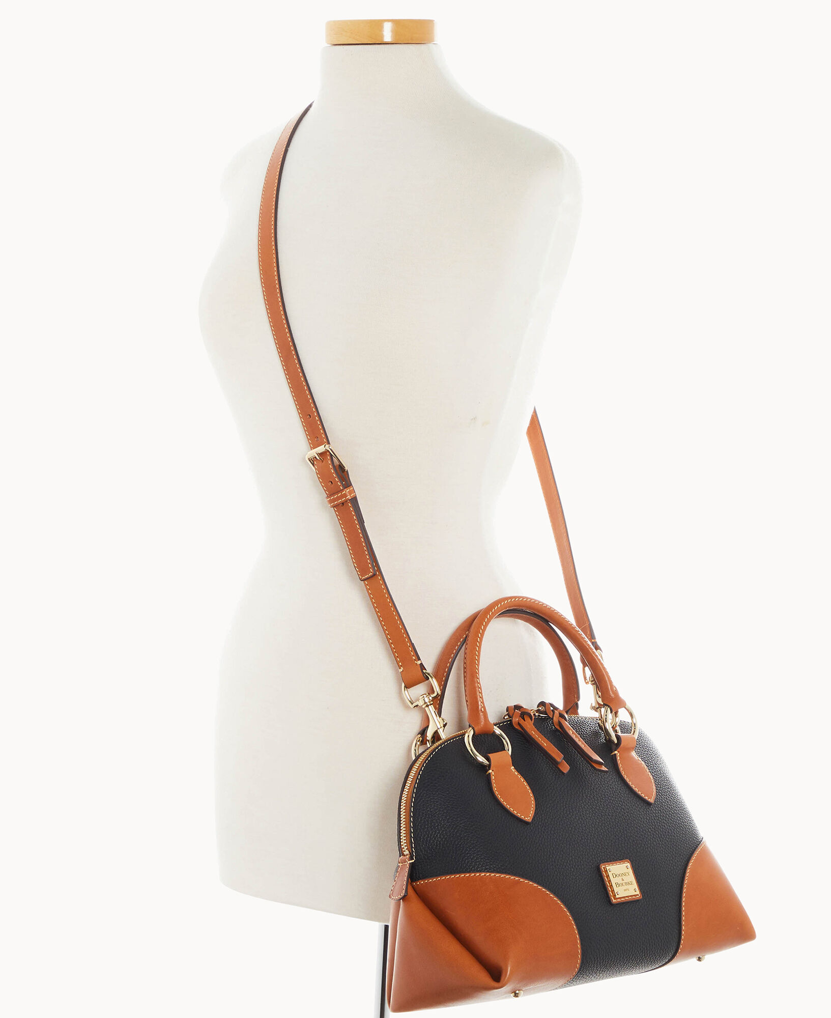 Dooney Bourke Pebble with Florentine Trim Domed Satchel