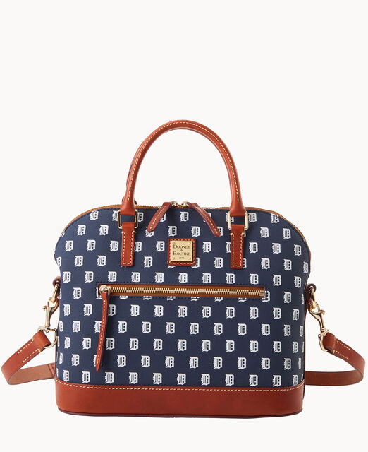 Dooney & Bourke Orange Navy Stripe Detroit Tigers Nylon Crossbody Bag