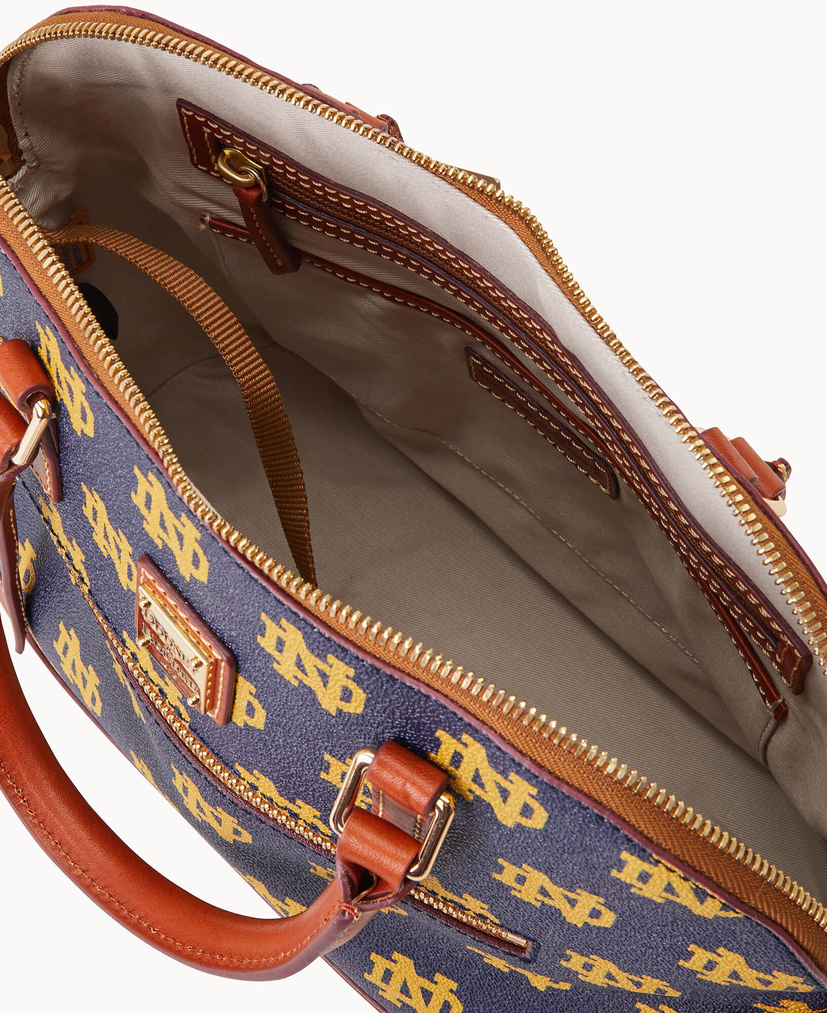 Dooney Bourke Collegiate University of Notre Dame Domed Zip Satchel