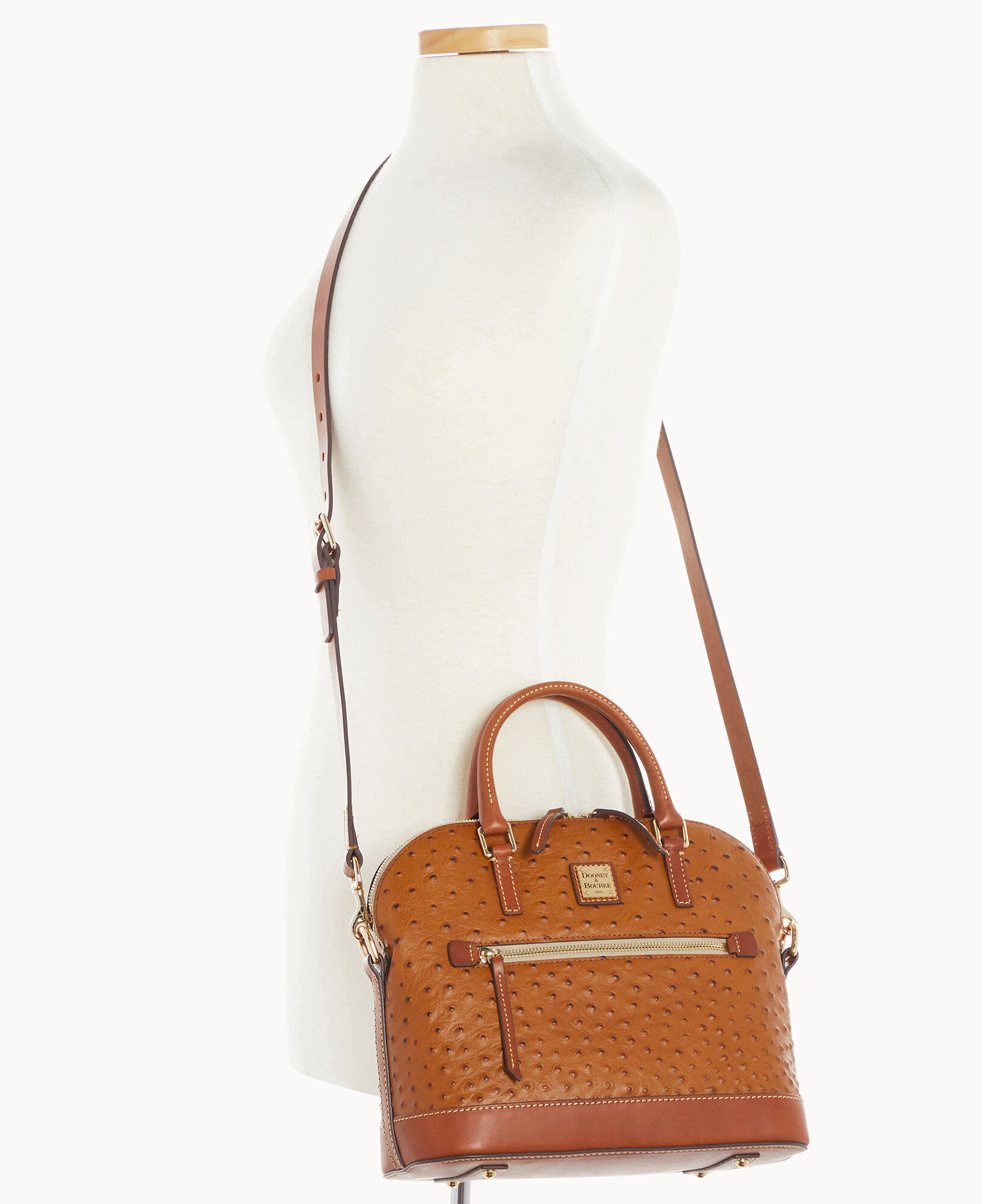 dooney&bourke ドゥーニー&バーク ハンドバッグ オーストリッチ Dooney & Bourke Ostrich Domed Zip Satchel