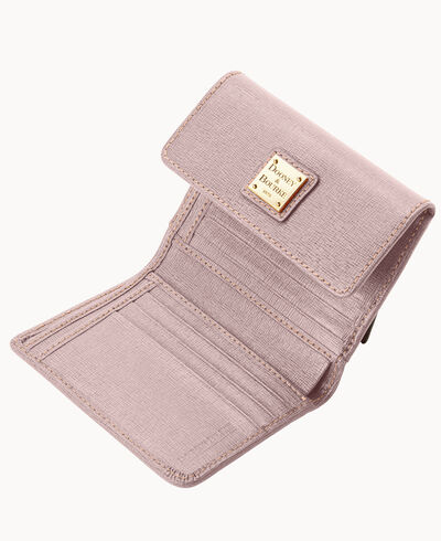 Saffiano Small Flap Credit Card Wallet