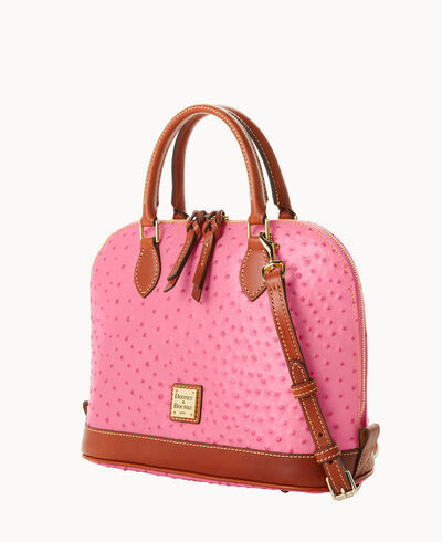 Ostrich Zip Zip Satchel