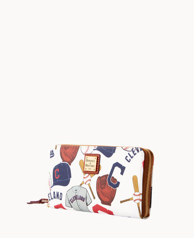 MLB Indians Large Zip Around Wristlet