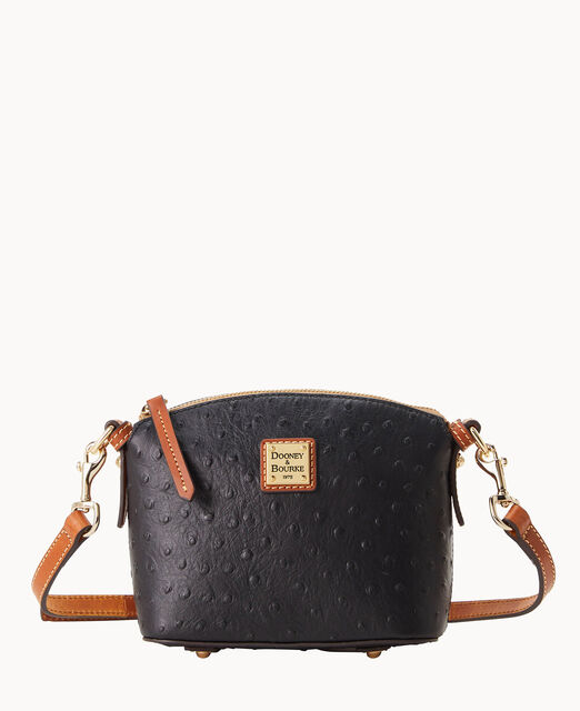 Ostrich Mini Domed Crossbody