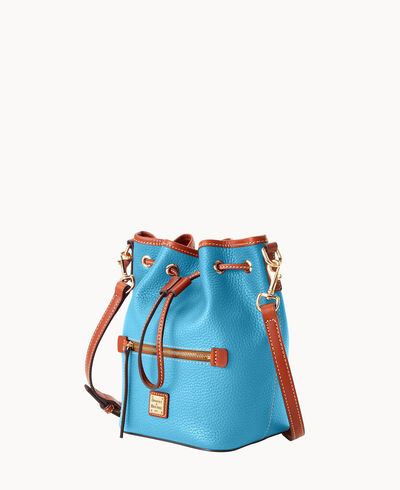 Pebble Grain Small Drawstring Crossbody