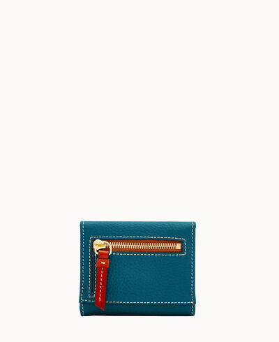 Pebble Grain Small Flap Credit Card Wallet