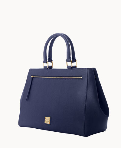 Saffiano Zip Satchel