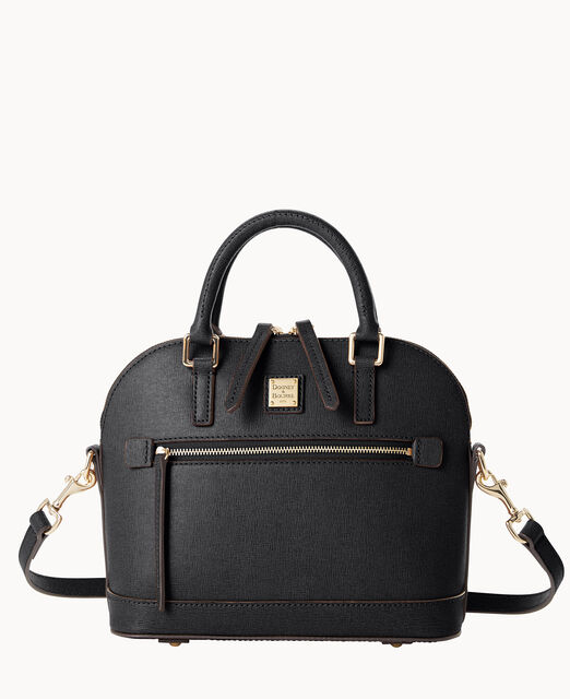 Saffiano Small Domed Zip Satchel
