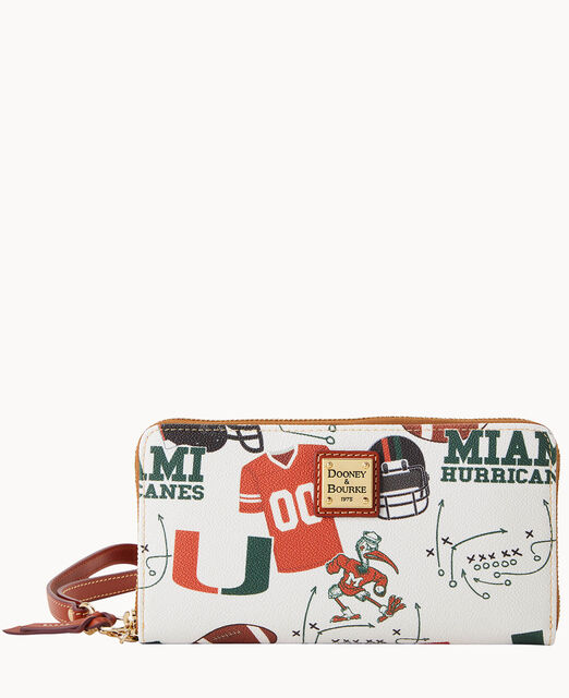 Collegiate University of Miami Large Zip Around Wristlet