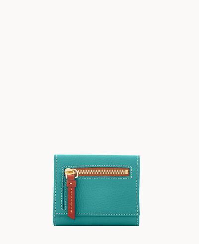 Pebble Grain Small Flap Credit Card Wallet