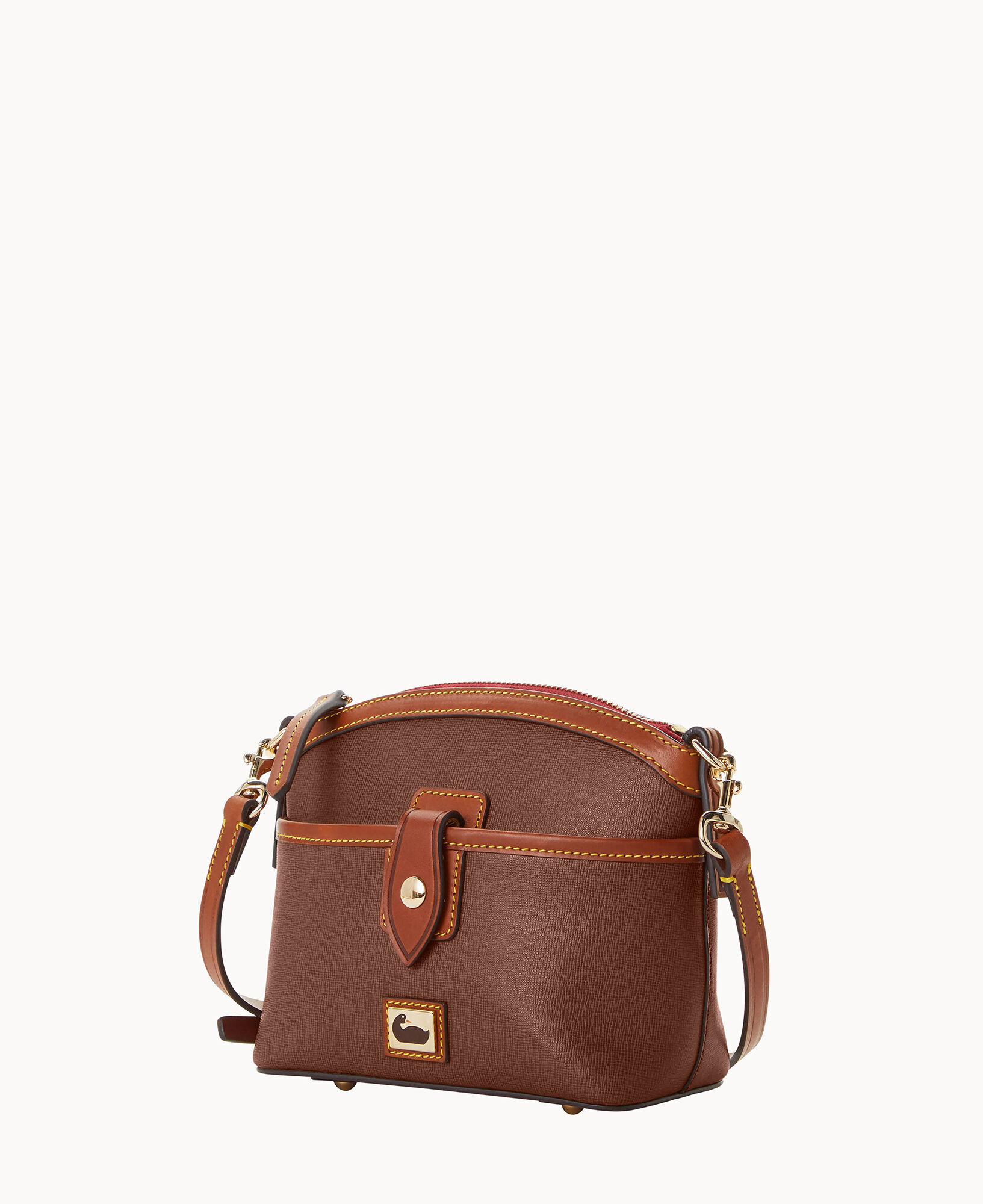 Camden saffiano domed top pocket crossbody