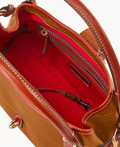 Pebble Grain Small Logo Lock Satchel