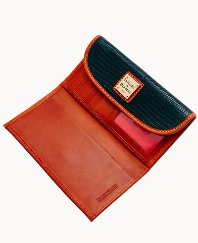 Embossed Lizard Continental Clutch