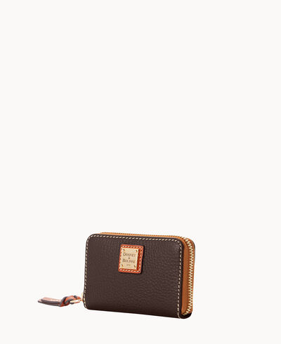 Pebble Grain Large Zip Around Credit Card Case