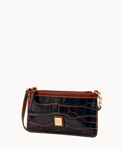 Croco Fino Large Slim Wristlet